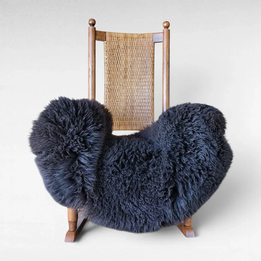 Genuine Swedish Sheepskin Rug Stitched Fixed Silky Wool Pelt Throw 46